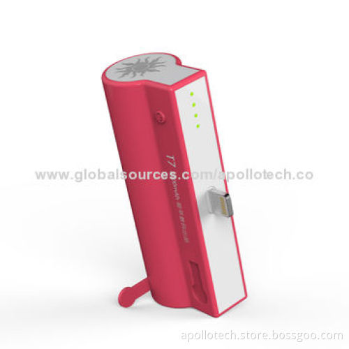 Tail Plug Power Bank with 2,000mAh Capacity, 5V/1A Input